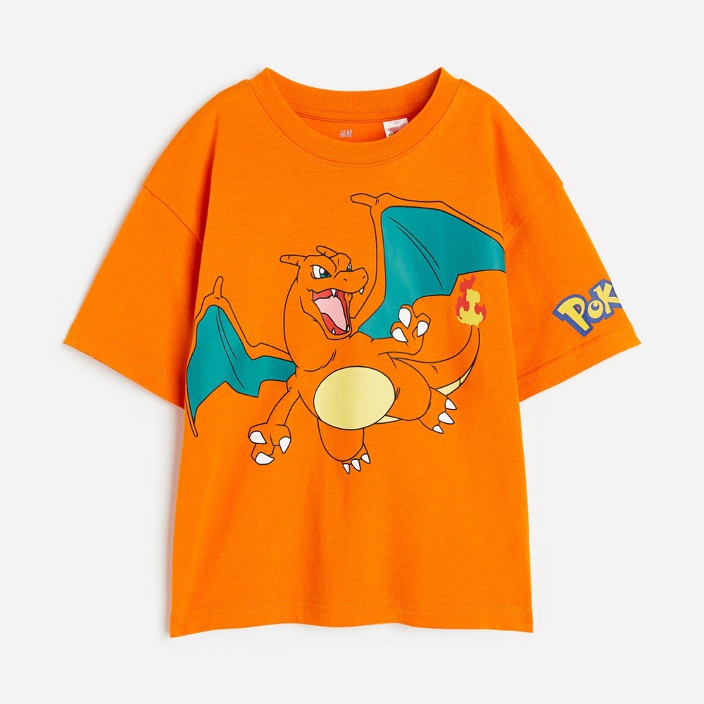 Charizard Pokemon H&M Orange Printed T-Shirt (Kids Size 3T/4T)